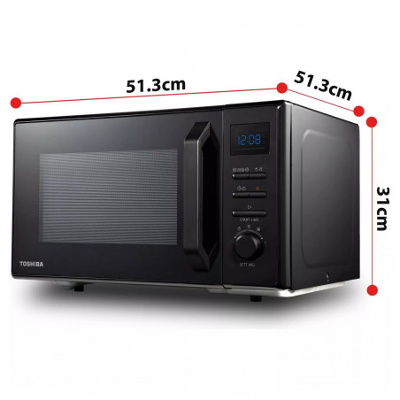 Cuptor cu microunde Toshiba MW2-AC25TBK 4in1, 25 L, 950W, Gratar 1100W, Convectie 2100W, Acoperire ceramica, Negru