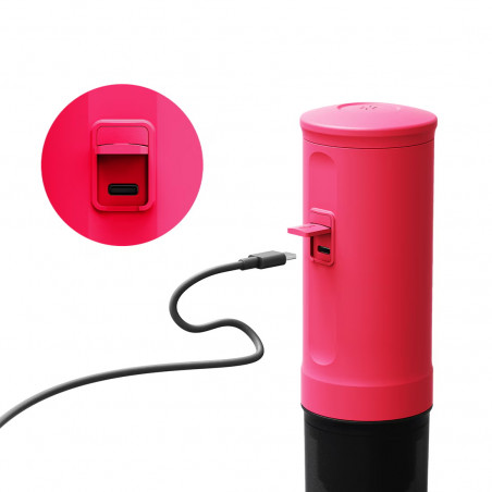 Espressor portabil Outin Nano Crimson Red, 12/24 V, 7500mAh, 20bar, 80 ml, Incarcare USB, Cafea macinata si capsule, Rosu