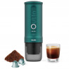 Espressor portabil Outin Nano Teal, 12/24 V, 7500mAh, 20bar, 80ml, Incarcare USB, Cafea macinata si capsule, Turcoaz