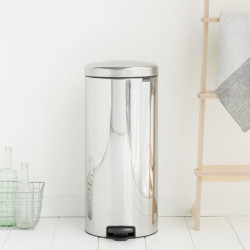 Cos de gunoi cu pedala Brabantia NewIcon 649055, 30 L, Inchidere lina, Baza antiderapanta, Inox