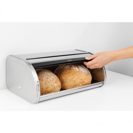 Cutie de paine Brabantia Roll Top 646881, 16 L, 44.5x26 cm, Constructie usoara si robusta, Inox