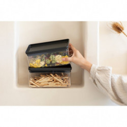 Cutie de depozitare Brabantia Tasty+ Stackable 1008873, 1,5 L, Sigiliu din silicon, Fara BPA, Gri inchis