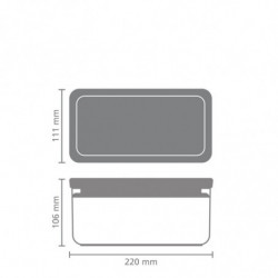 Cutie de depozitare Brabantia Tasty+ Stackable 1008873, 1,5 L, Sigiliu din silicon, Fara BPA, Gri inchis