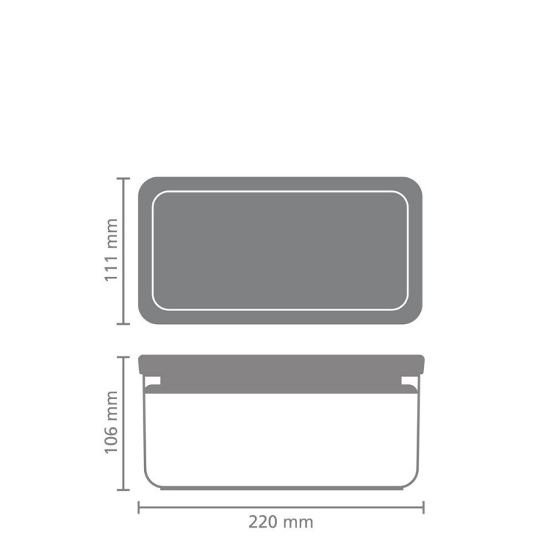 Cutie de depozitare Brabantia Tasty+ Stackable 1008873, 1,5 L, Sigiliu din silicon, Fara BPA, Gri inchis