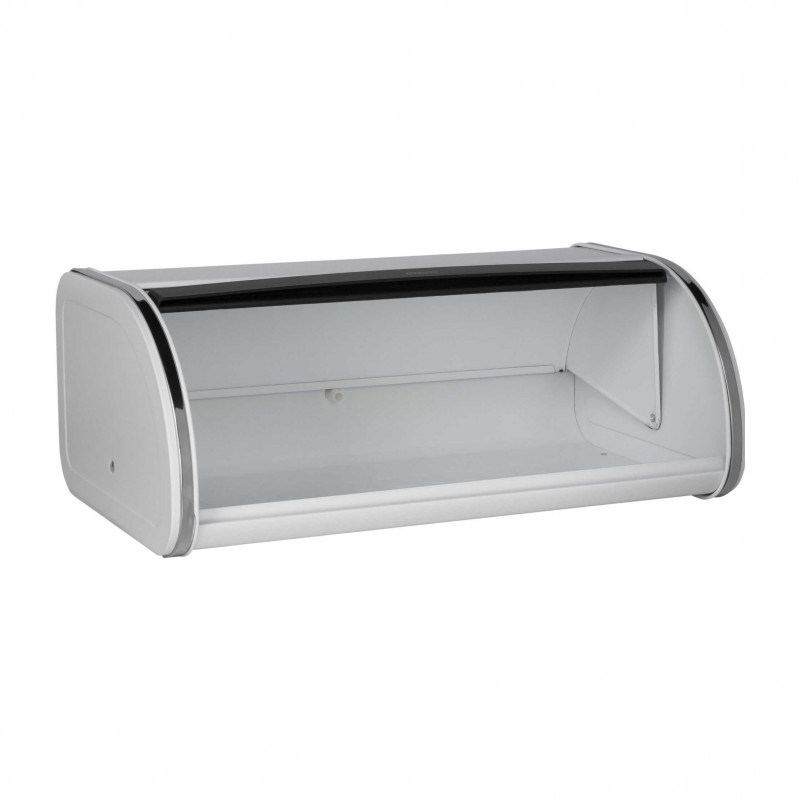 Cutie de pâine Brabantia Roll Top 1003250, 16 l, 44.5x26 cm, Construcție ușoară și robustă, Alb/Inox