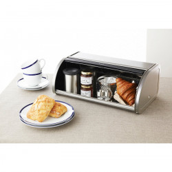 Cutie de paine Brabantia Roll Top 646881, 16 L, 44.5x26 cm, Constructie usoara si robusta, Inox