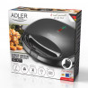 Aparat de copt coji de nuci Adler AD 3071, 1200W, 12 forme, Placa neaderenta, Indicator luminos, Negru