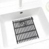 Suport de vase din silicon Brabantia SinkSide 1004155, Până la 220C, Lățime reglabilă, Gri închis