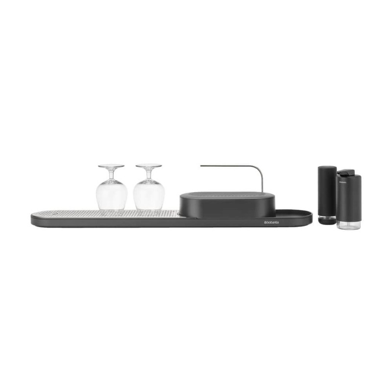 Organizator chiuveta Brabantia SinkStyle Set 1008496, 4 piese, Finisaj mineral, Rezistent la coroziune, Gri