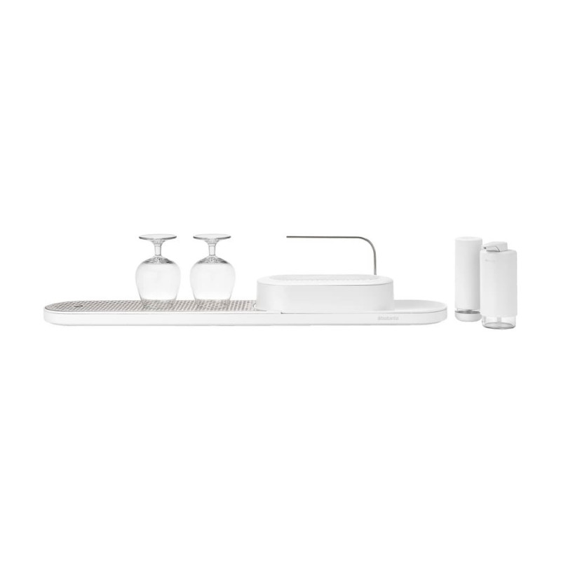 Organizator chiuveta Brabantia SinkStyle 1008497, 4 piese, Finisaj mineral, Rezistent la coroziune, Alb