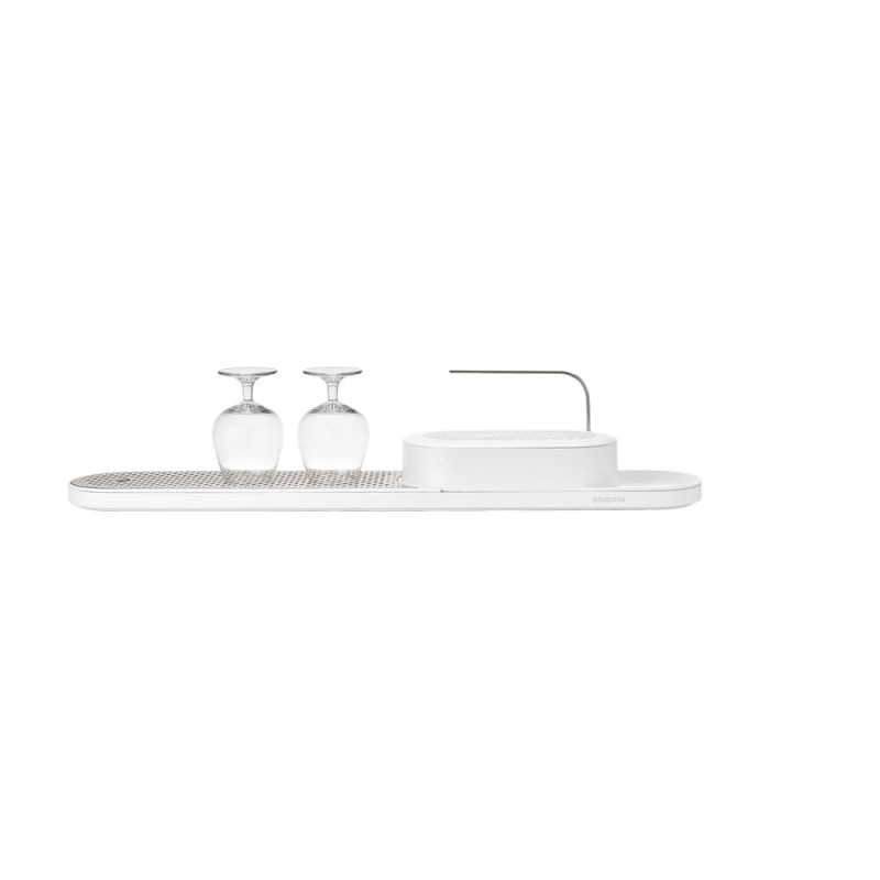 Organizator chiuveta Brabantia SinkStyle 1008499, 2 piese, Finisaj mineral, Rezistent la coroziune, Alb