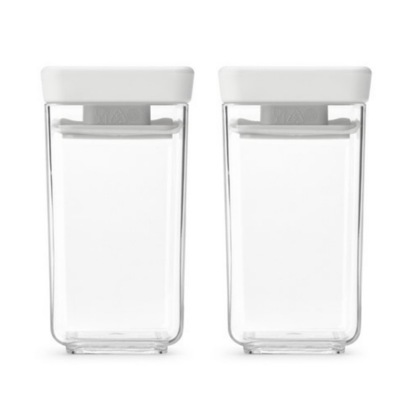 Set 2 borcane pentru condimente Brabantia Tasty+ Stackable 1008884, 150 ml, Fara BPA, Capac, Transparent/Gri deschis