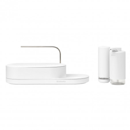 Set chiuvete Brabantia SinkStyle 1008503, 3 bucăți, 200 ml, Mineral coated, Alb