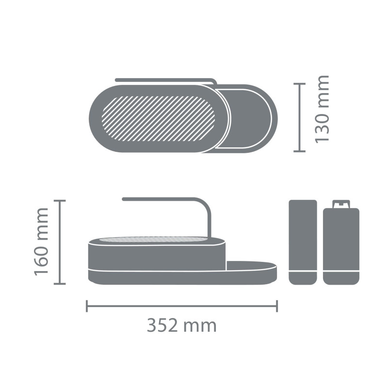 Set chiuvete Brabantia SinkStyle 1008503, 3 bucăți, 200 ml, Mineral coated, Alb