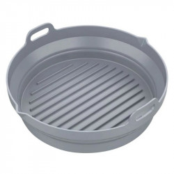 Set 2 forme din silicon pentru Airfryer Klausberg KB 7789, 20x21.3 cm, Pana la 230°C, Rotund, Fara BPA, Gri