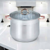 Oala Klausberg KB 7794, 10,7 l, 26 cm, Capac din sticla, Fund multistrat, Inductie, Inox/roz auriu