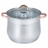 Oala Klausberg KB 7797, 18,7 L, 32 cm, Capac din sticla, Fund multistrat, Inductie, Inox/roz auriu