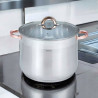 Oala Klausberg KB 7797, 18,7 L, 32 cm, Capac din sticla, Fund multistrat, Inductie, Inox/roz auriu