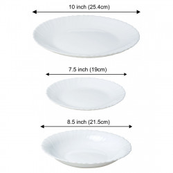 Set farfurii Kinghoff KH 1875, 18 piese, 6 persoane, Portelan, Alb