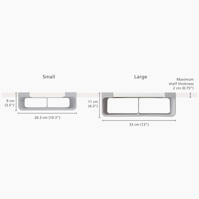 Organizator folie de uz casnic Joseph Joseph CupboardStore 851699, 33 cm, Fixare pe raft, Plastic, Gri