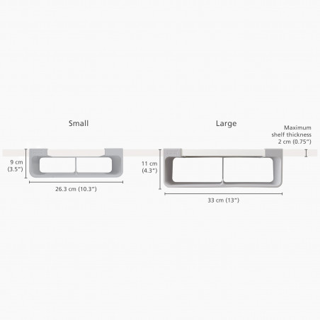 Organizator folie de uz casnic Joseph Joseph CupboardStore 851699, 33 cm, Fixare pe raft, Plastic, Gri