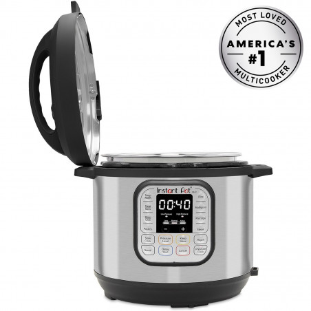 Multicooker Instant Pot 113006101, 1200W, 7.6 L, Vas otel inoxidabil, 13 programe, Pentru 8-12 portii, Functie Set and forget, Argintiu/Negru