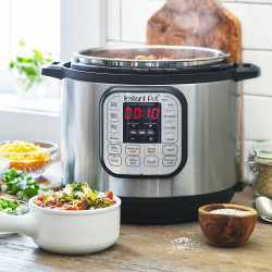 Multicooker Instant Pot 113006101, 1200W, 7.6 L, Vas otel inoxidabil, 13 programe, Pentru 8-12 portii, Functie Set and forget, Argintiu/Negru