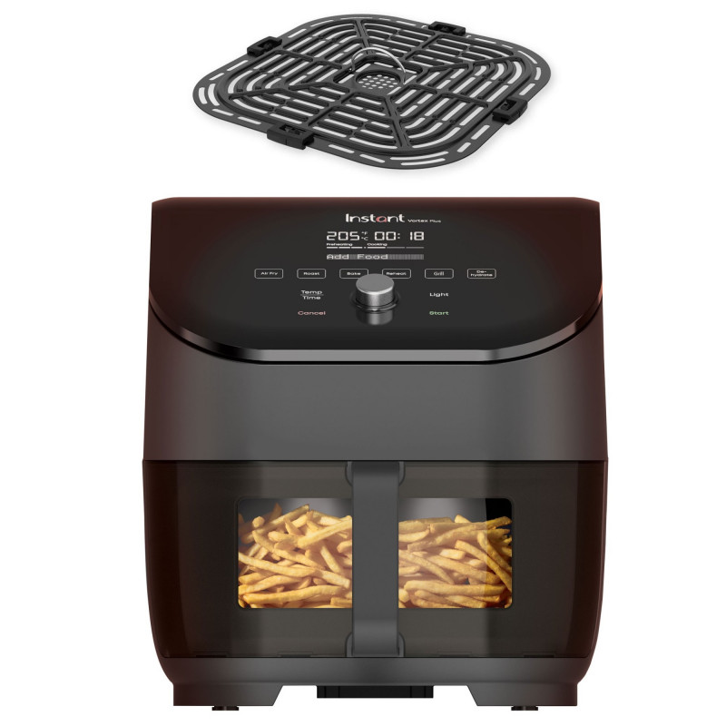 Friteuza cu aer cald Instant Pot Vortex Plus Clearcook Hot Air Fryer 140309701, 1700W, 5.7L, 6 programe, 35-205°C, Iluminare interioara, Negru