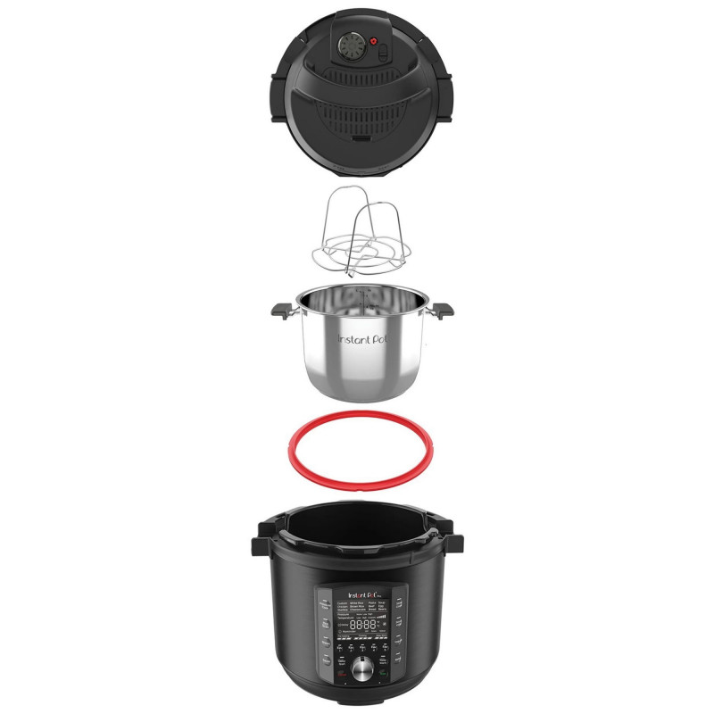 Multicooker Instant Pot PRO 8 113005701, 1400W, 7.6L, Vas otel inoxidabil, 28 programe, 11 sisteme de siguranta, Negru