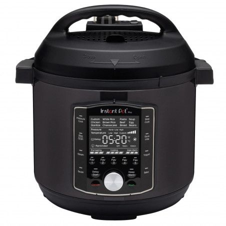 Multicooker Instant Pot PRO 8 113005701, 1400W, 7.6L, Vas otel inoxidabil, 28 programe, 11 sisteme de siguranta, Negru