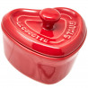 Vas de copt ceramic formа de inimа Staub 40511092, Pentru briose si sufleuri, 10 cm, 200 ml, Pana la 300°C, Rosu