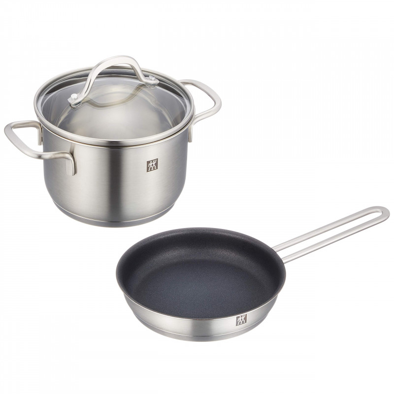 Set oala cu capac si tigaie Zwilling 66660-002, Oțtel inoxidabil 18/10, Inductie, Inox