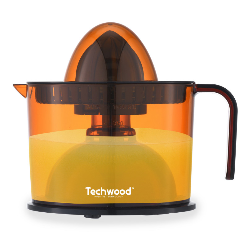 Storcator manual pentru citrice Techwood TPF-56, 40W, 1 L, Apasare, 2 conuri,  Negru/Portocaliu