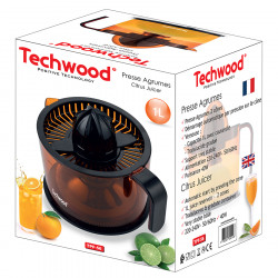 Storcator manual pentru citrice Techwood TPF-56, 40W, 1 L, Apasare, 2 conuri,  Negru/Portocaliu