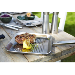 Tigaie grill Zwilling Joy Plus 40996024, 24 cm, Otel inoxidabil 18/10, Inductie, Argintiu