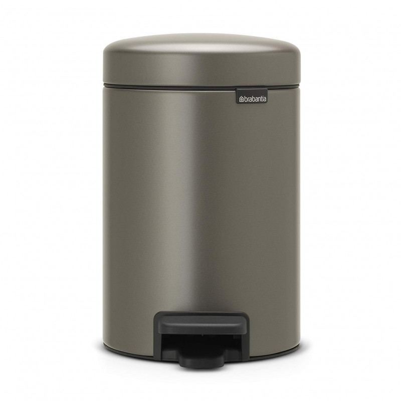 Cos de gunoi cu pedala Brabantia NewIcon 648999, 3 L, Inchidere lina, Baza antiderapanta, Gri