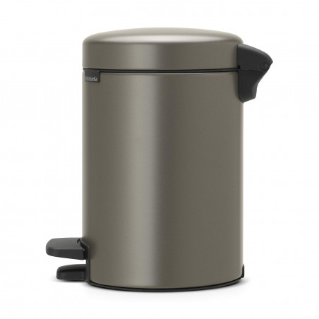 Cos de gunoi cu pedala Brabantia NewIcon 648999, 3 L, Inchidere lina, Baza antiderapanta, Gri