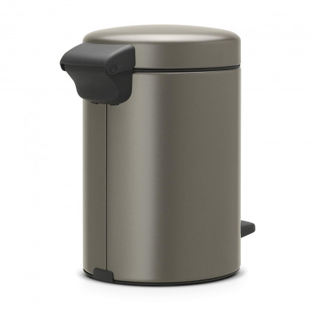 Cos de gunoi cu pedala Brabantia NewIcon 648999, 3 L, Inchidere lina, Baza antiderapanta, Gri