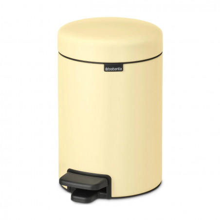 Cos de gunoi cu pedala Brabantia NewIcon 1008836, 3 L, Inchidere lina, Baza antiderapanta, Galben