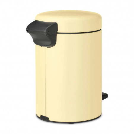 Cos de gunoi cu pedala Brabantia NewIcon 1008836, 3 L, Inchidere lina, Baza antiderapanta, Galben