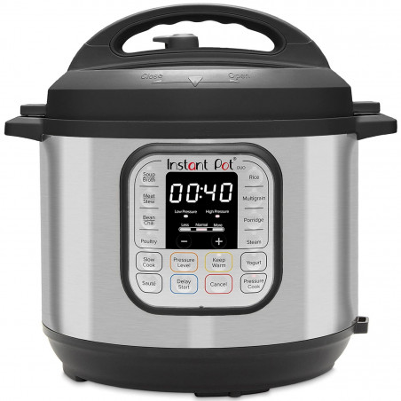 Multicooker Instant Pot 113006101, 1200W, 7.6 L, Vas otel inoxidabil, 13 programe, Pentru 8-12 portii, Functie Set and forget, Argintiu/Negru