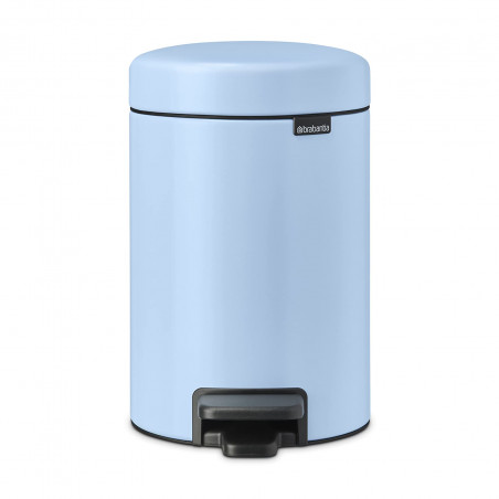 Cos de gunoi cu pedala Brabantia NewIcon 1005524, 3 L, Inchidere lina, Baza antiderapanta, Albastru deschis