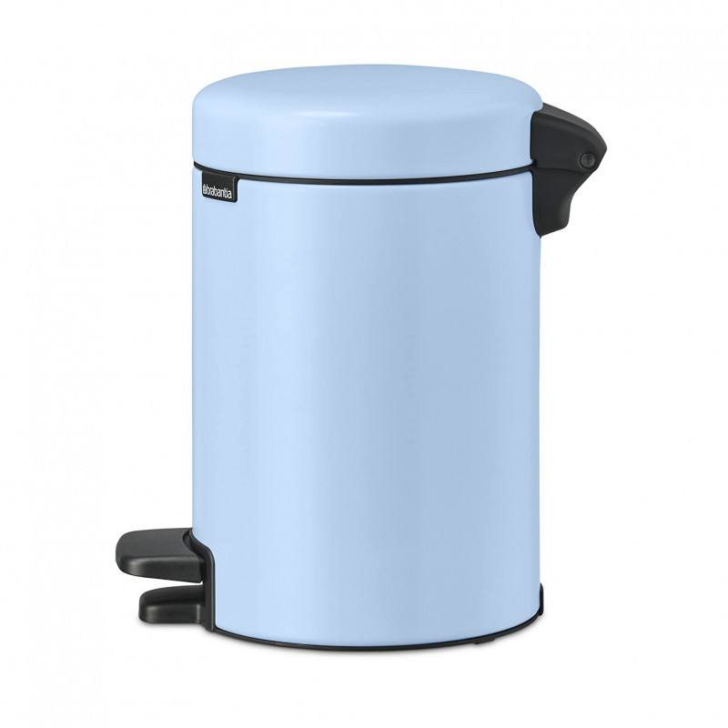 Cos de gunoi cu pedala Brabantia NewIcon 1005524, 3 L, Inchidere lina, Baza antiderapanta, Albastru deschis