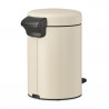 Cos de gunoi cu pedala Brabantia NewIcon 1005523, 3 L, Inchidere lina, Baza antiderapanta, Bej