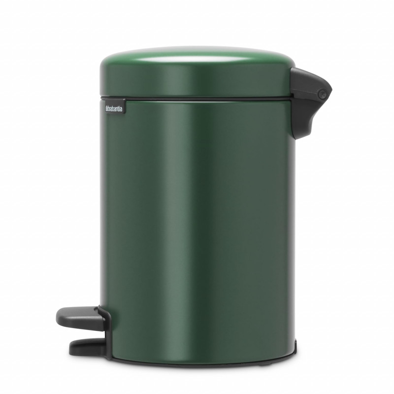 Cos de gunoi cu pedala Brabantia NewIcon 1003196, 3 L, Inchidere lina, Baza antiderapanta, Verde inchis