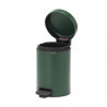 Cos de gunoi cu pedala Brabantia NewIcon 1003196, 3 L, Inchidere lina, Baza antiderapanta, Verde inchis