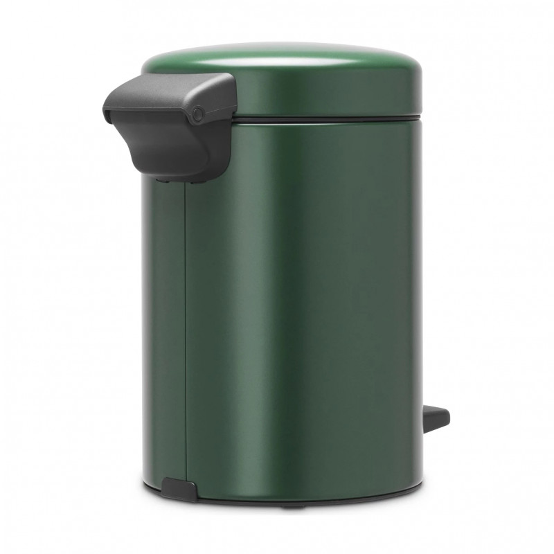 Cos de gunoi cu pedala Brabantia NewIcon 1003196, 3 L, Inchidere lina, Baza antiderapanta, Verde inchis