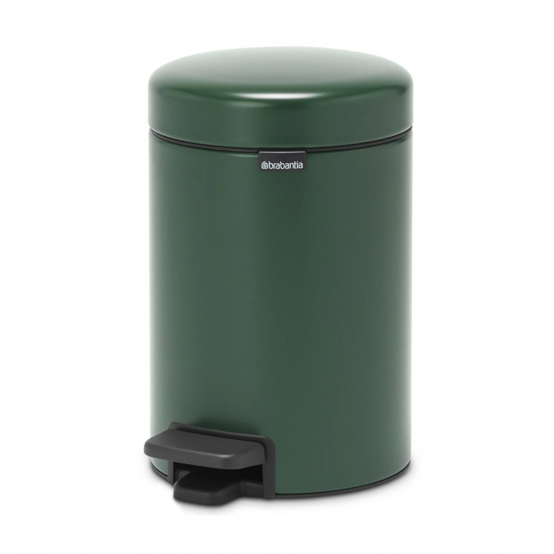 Cos de gunoi cu pedala Brabantia NewIcon 1003196, 3 L, Inchidere lina, Baza antiderapanta, Verde inchis