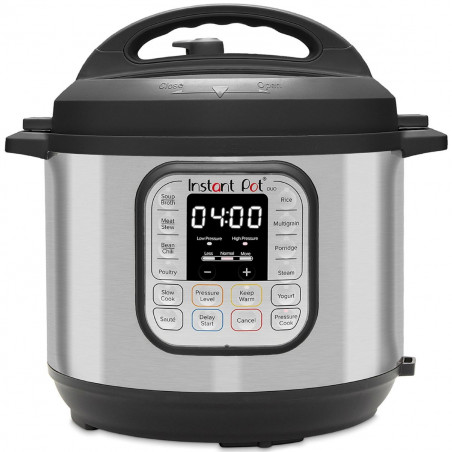 Multicooker Instant Pot DUO 6 112018201, 1000W, 5.7L, 13 programe, 7 functii, Sistem de siguranta, Argintiu/Negru