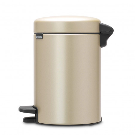 Cos de gunoi cu pedala Brabantia NewIcon 1003195, 3 L, Inchidere lina, Baza antiderapanta, Auriu metalic